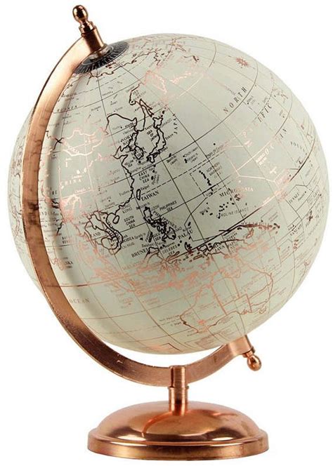 Brewster Home Fashions Rose Gold Tabletop Globe Rose Gold Room Decor
