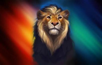 Lion Colorful Animals Digital Artwork Fantasy Wallpapers