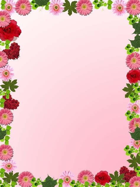 Habrumalas Pink Flower Border Clip Art Images