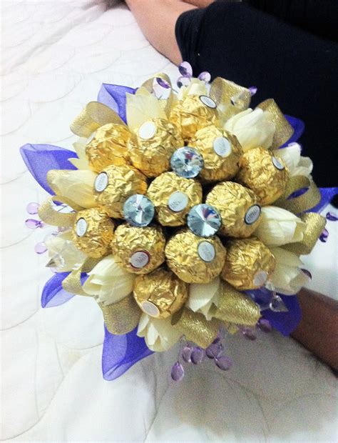 Ferrero rocher chocolate boxes carry those tiny little balls of wonder. Lovely Local Wedding: Hand Bouquet - Ferrero Rocher
