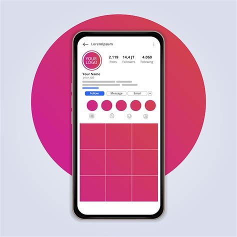 Premium Vector Minimalist Instagram Profile Interface Design