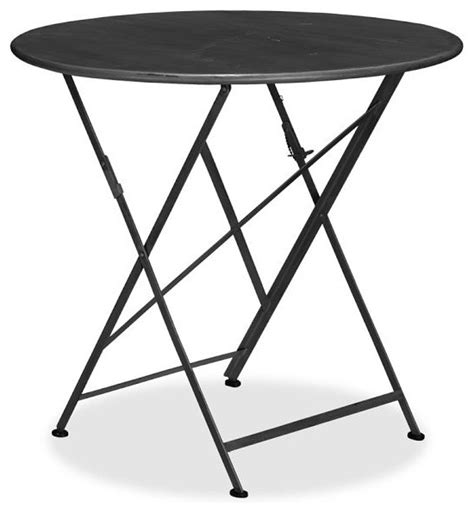 Tavern Round Folding Bistro Table Black Traditional Outdoor Pub