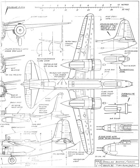 Douglas A 20 Boston Havoc Bomber Article And Drawings November 1970
