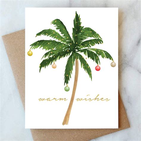 Christmas Palm Tree Card Watercolor Christmas Tree Christmas Palm