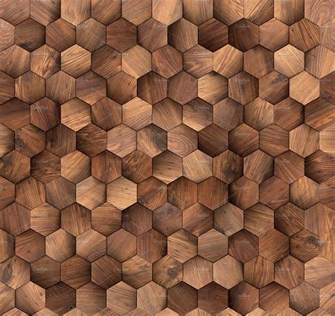 Hexagons Wood Wall Seamless Texture Stock Photo Containing Background