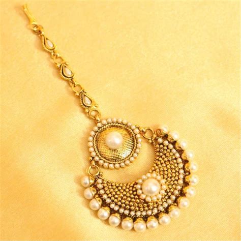 Buy Beautiful Pearl Polki Maang Tikka Online