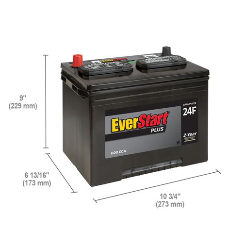 Everstart Plus Lead Acid Automotive Battery Group Size 24f 12 Volt