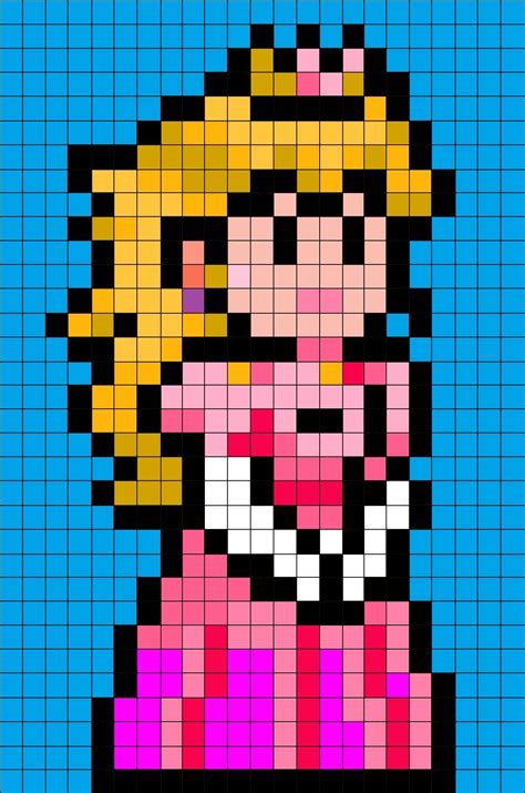 princess pixel art Google Search アイロンビーズ Fuse bead patterns