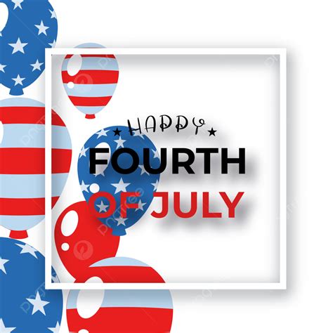 Happy Fourth Of July Design Concept American Balloon Composition