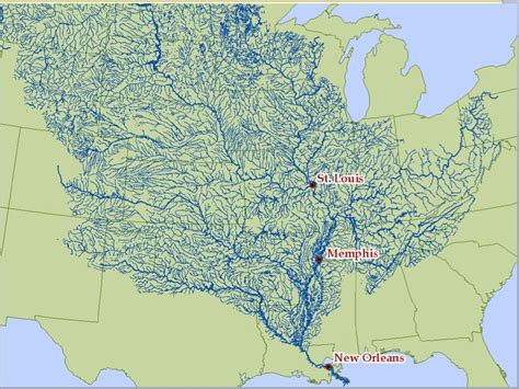 A Map Of The Mississippi River And Its Tributaries R Maps