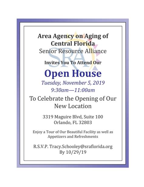 Senior Resource Alliance Open House One Senior Place