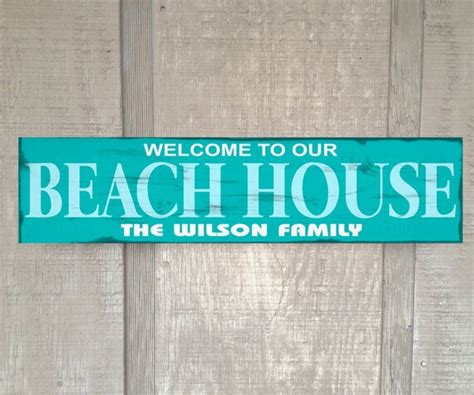 Welcome To Our Beach House Personalized Custom Name Rustic