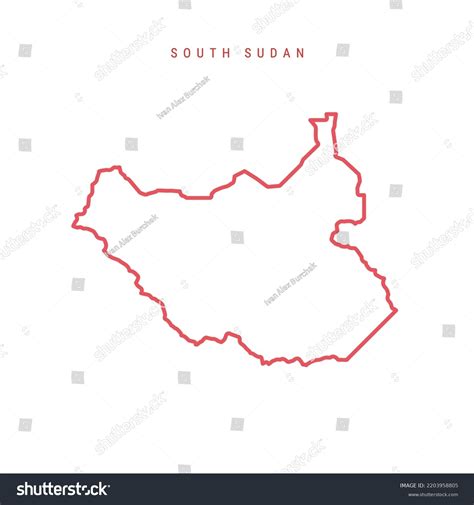South Sudan Editable Outline Map South Sudanese Royalty Free Stock
