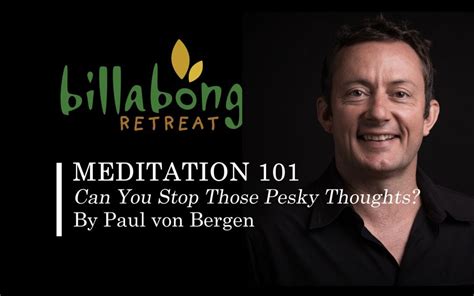 Meditation 101 Can You Stop Those Pesky Thoughts By Paul Von Bergen