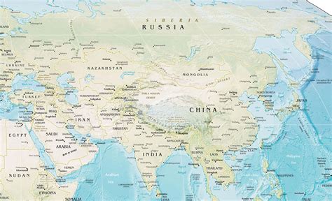 Asia Physical Map •