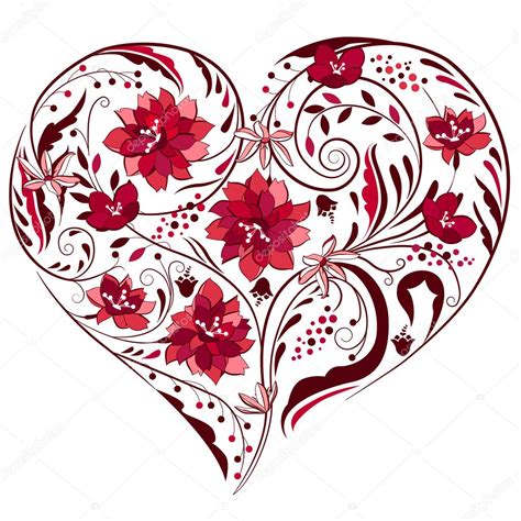 You'll find a huge range of pretty flower designs on this page, from simple outlines to more detailed and intricate drawings, plus beautiful flower letter and number coloring pages too! Heart shape made of flowers — Stock Vector © nurrka #4634282
