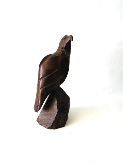 Vintage Hand Carved Ironwood Bird Sculpture Wood Bird Eagle Etsy