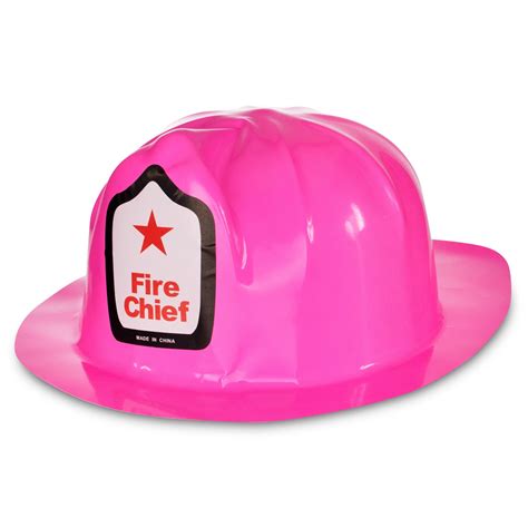 Pink Plastic Firefighter Hat Unimprintable Hats