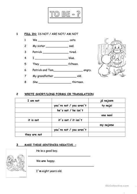 Verb To Be Negative Forms Questions And Answers English Esl