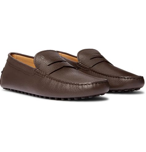 Tods Gommino Full Grain Leather Penny Loafers Brown Tods
