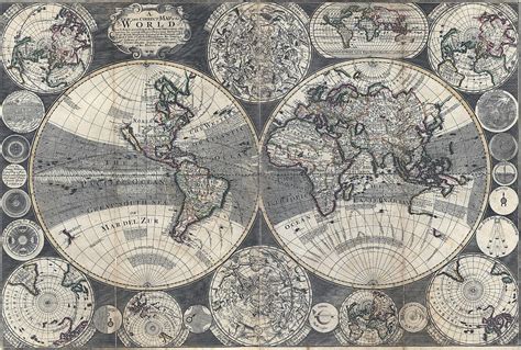 Old 1707 Map Of The World Photograph By Dusty Maps Pixels