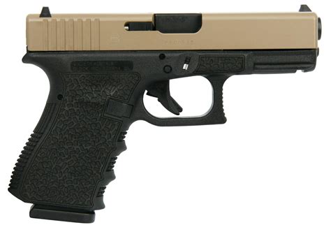 Glock G19 Gen3 9mm Pistol Fde Slide With Cobblestone Stippled Frame