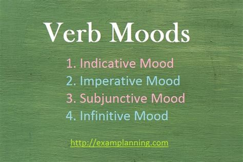 Verb Moods Types And Examples There Are Four Types Of Verb Moods 1