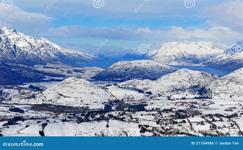 New Zealand Snow Mountains Stock Photo Image Of Lake 21104986