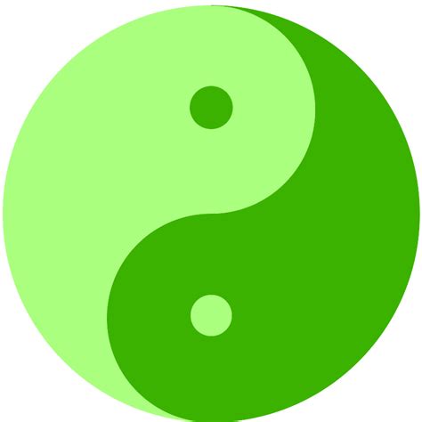 Green Yin And Yang Public Domain Vectors