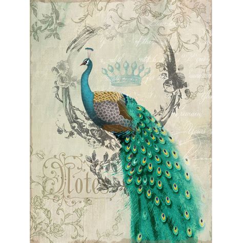 Create a unique statement wall showcasing both. Yosemite Home Decor Peacock Poise II Wall Art - 24W x 35H ...