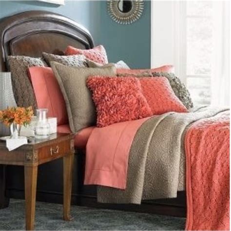 To design bedroom narrow not only make interior design create the mengerit space. bag, coral peach beige bedroom, bedding, home decor ...
