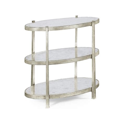 3 spacious tempered glass shelves. Luxury Designer 3-Tier Glass Side Table, Silver | Swanky Interiors