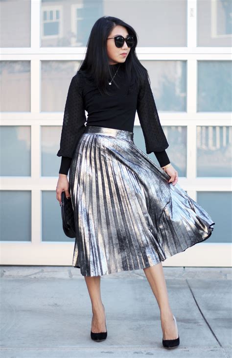 Metallic Skirt For Holiday Dressing Lace Outfit Trendy Skirts Skirt