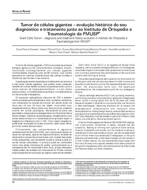 (PDF) Tumor de células gigantes - evolução histórica do ...