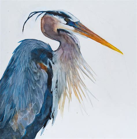 Great Blue Heron By Jani Freimann Heron Art Watercolor Bird Bird Art