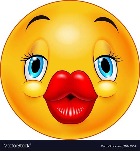 Cute Kissing Emoticon Royalty Free Vector Image Emoticon Emoji