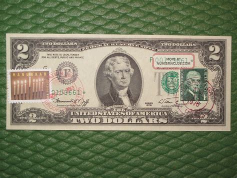 1976 2 Dollar Bill Bicentennial Star Note T Jefferson Hanukkah