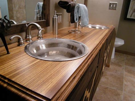How's this for double sink bathroom vanity decorating ideas? 20 Bathrooms With Wooden Countertops