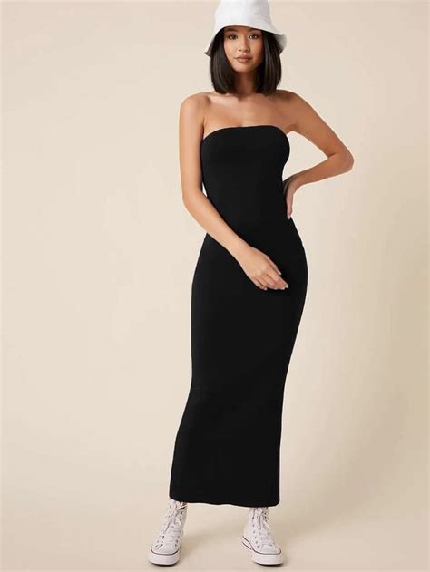 Solid Bodycon Maxi Dress Shein Usa In 2021 Maxi Dress Dresses