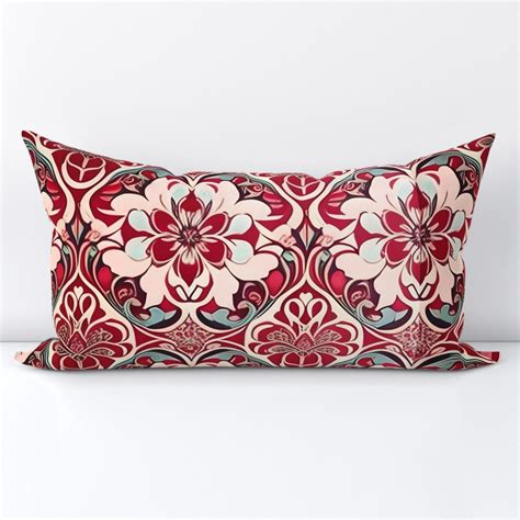 Art Nouveau Pattern Lumbar Throw Pillow Cover Spoonflower