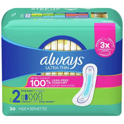 Always Ultra Thin Pads Without Wings Long Super Walgreens