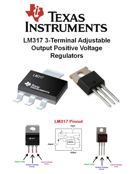 317 Type 3 Terminal Positive Ic Adjustable Voltage Output Regulators