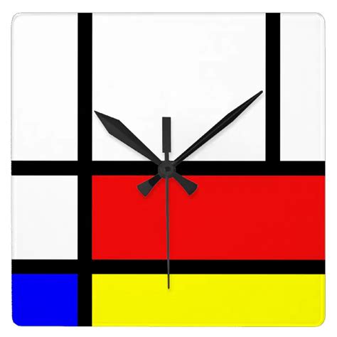 New Moma De Stijl Modern Contemporary Wall Clock Mondrian Design Home