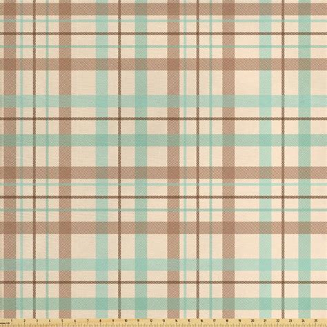 Plaid Fabric By The Yard Scottish Country Style Tartan With Abstract