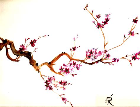 Sakura Branch Drawing Free Download On Clipartmag