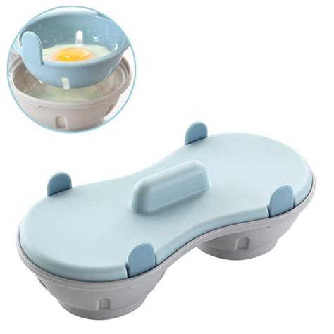 Microwave Egg Poacher Cookware Double Cup Dual Cave High Capacity Egg