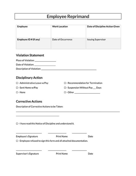 40 Employee Write Up Forms Format Types Guide And Tips