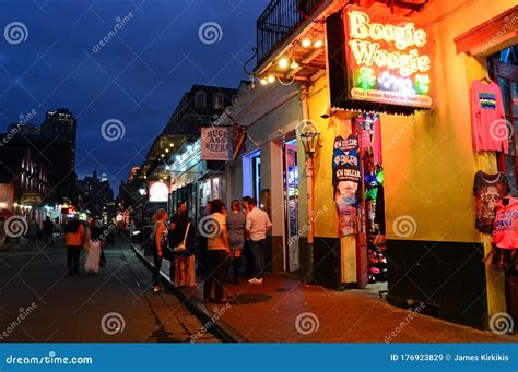 The Nightlife On Bourbon Street Editorial Stock Image Image Of