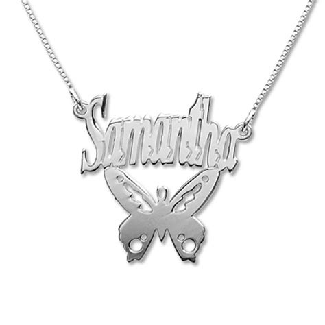 Sterling Silver Personalized Butterfly Name Necklace Israelblessing