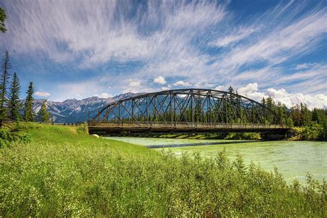 Bridge Over The Athabasca River In Jasper National Park Canada